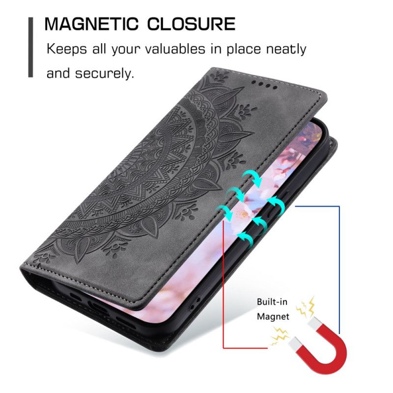 Folio Deksel Motorola Edge 50 Fusion Mandala Semsket Skinneffekt