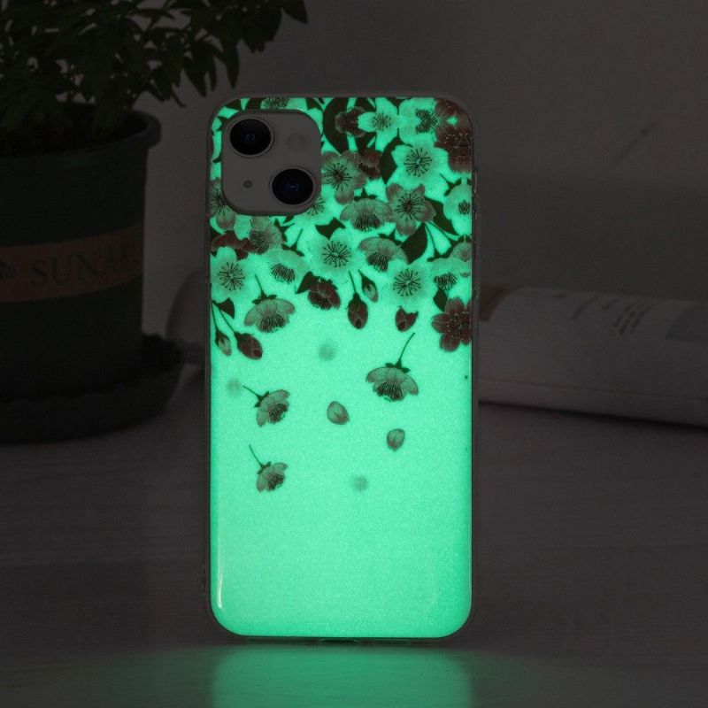 Deksel Til iPhone 13 Anti-fall Fluorescerende Blomster