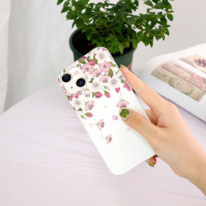 Deksel Til iPhone 13 Anti-fall Fluorescerende Blomster