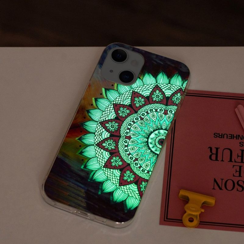 Deksel Til iPhone 13 Fluorescerende Fargerik Mandala