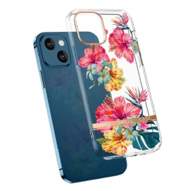 Deksel Til iPhone 13 Transparente Fargede Blomster