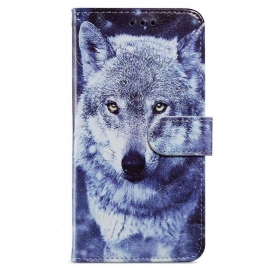 Folio Deksel Til iPhone 15 Plus Med Kjede Lanyard Wolves