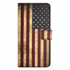 Lærdeksel Til iPhone 15 Plus Vintage Usa-flagg