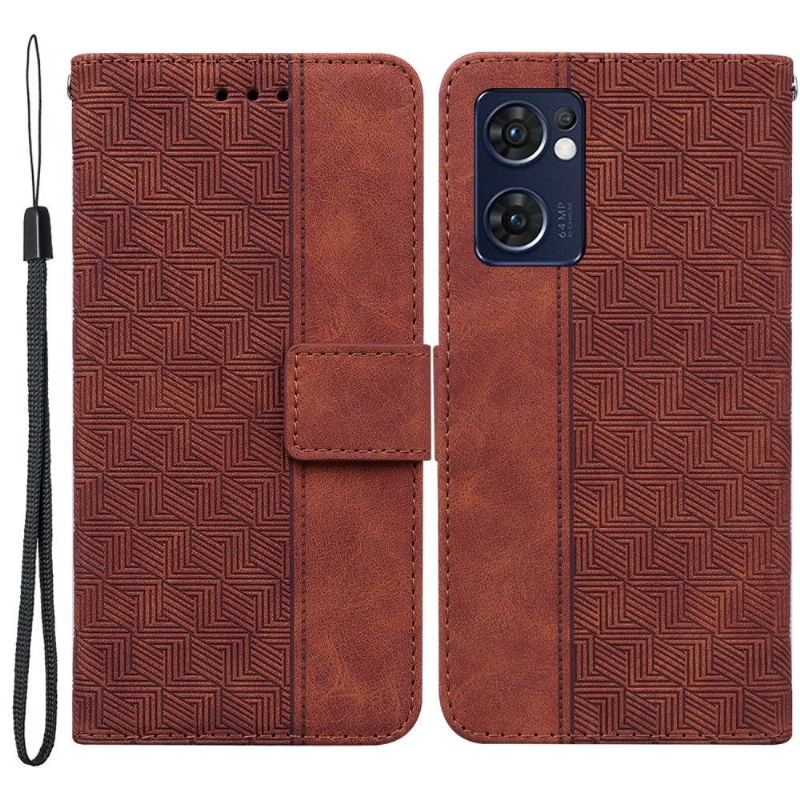 Case Til Oppo Find X5 Lite Folio Deksel Folio-striper I Kunstskinn