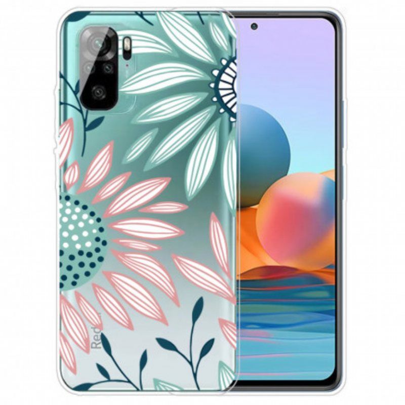 Deksel Til Xiaomi Redmi Note 10 / 10S Gjennomsiktig Én Blomst