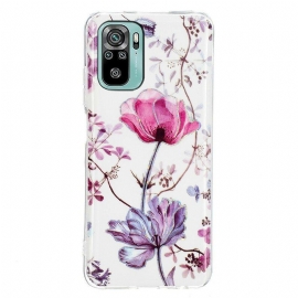 Deksel Til Xiaomi Redmi Note 10 / 10S Marmorerte Blomster