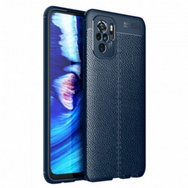 Deksel Til Xiaomi Redmi Note 10 / 10S Skinneffekt Litchi Dobbel Linje