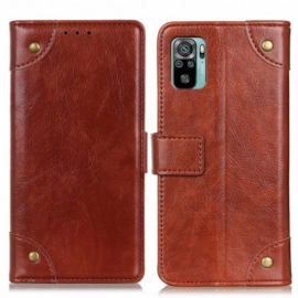 Folio Deksel Til Xiaomi Redmi Note 10 / 10S Stil Nappa Leather Vintage Nagler