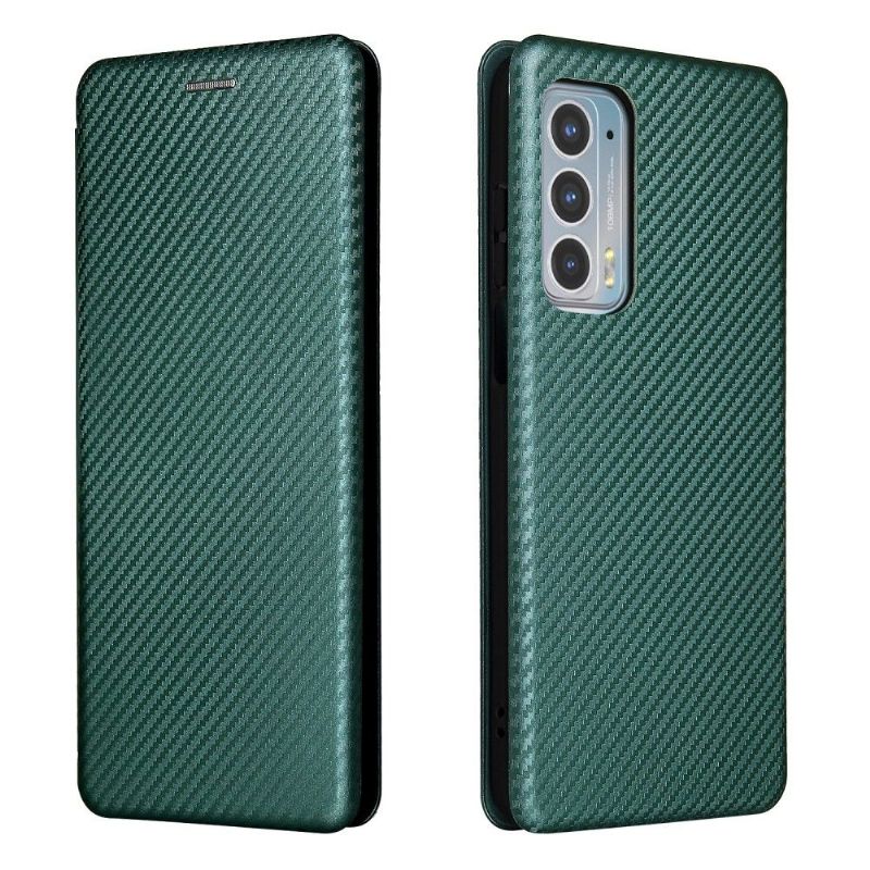 Folio Deksel Til Motorola Edge 20 Carbon Fiber Leathette