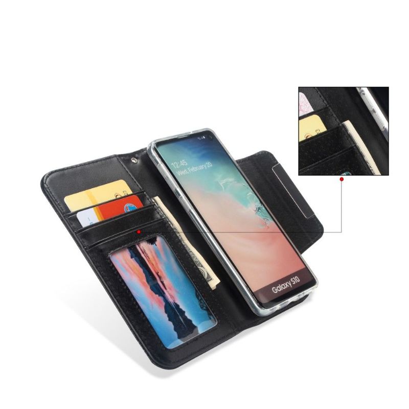 Deksel Etui Til Samsung Galaxy S10 Anti-fall Lommebok + Skinnskall