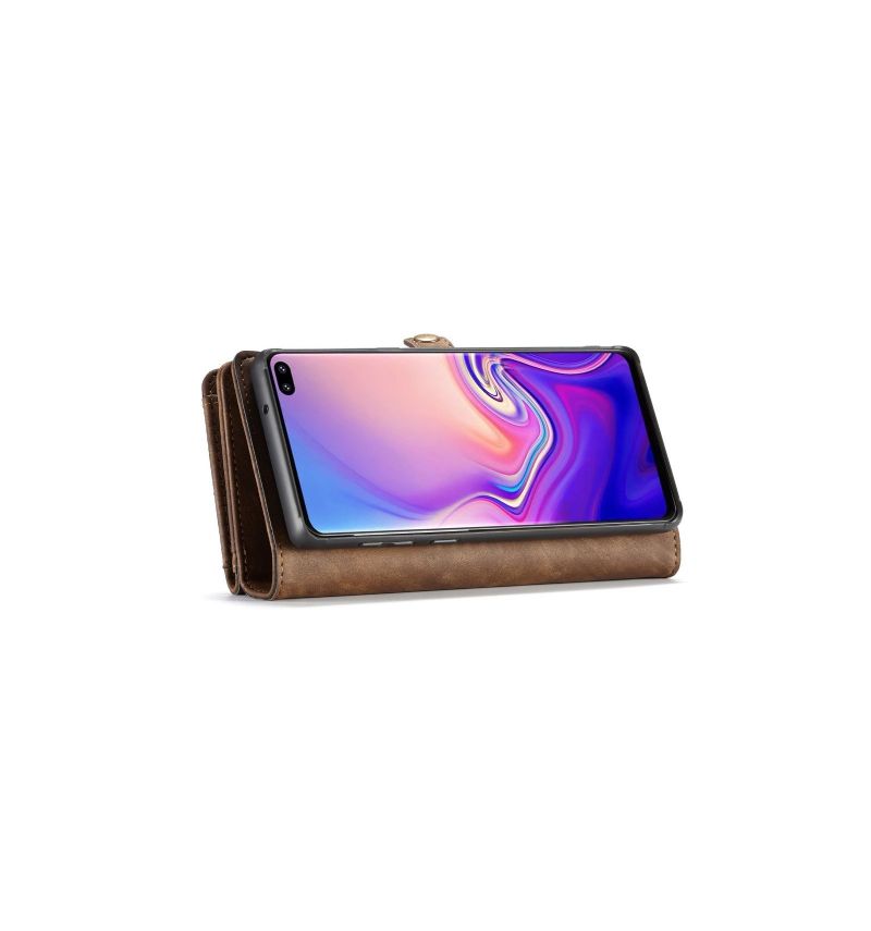 Deksel Etui Til Samsung Galaxy S10 Lommebok Og Brun Etui