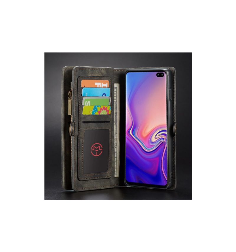 Deksel Etui Til Samsung Galaxy S10 Lommebok Og Svart Etui