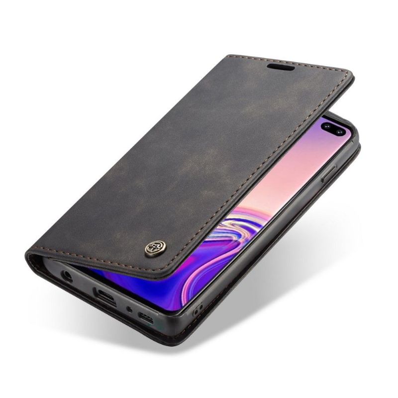 Etui Til Samsung Galaxy S10 Anti-fall Premium Imitert Skinn