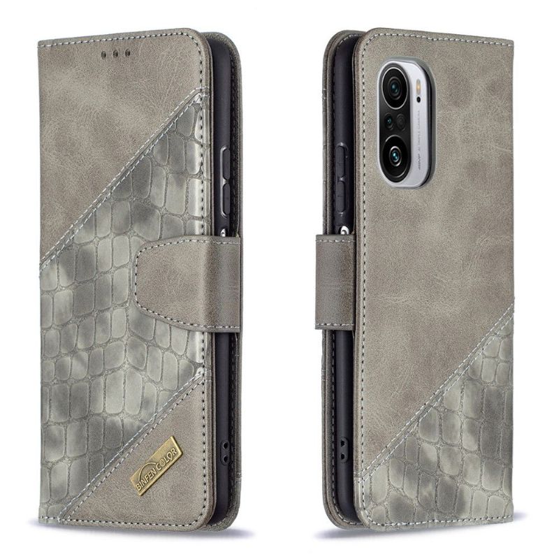 Folio Deksel Til Xiaomi Mi 11i / Poco F3 Anti-fall Croc Look Skinneffekt