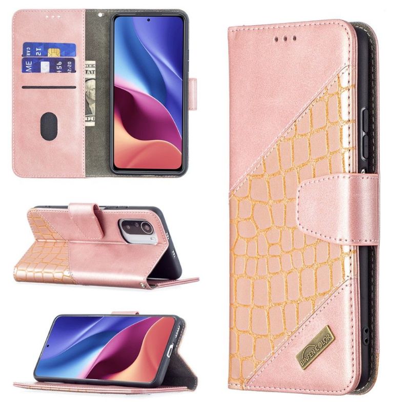 Folio Deksel Til Xiaomi Mi 11i / Poco F3 Anti-fall Croc Look Skinneffekt