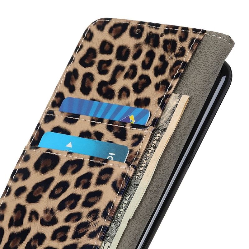 Folio Deksel Til Xiaomi Mi 11i / Poco F3 Leopard I Imitert Skinn