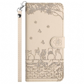 Lærdeksel Folio Deksel Samsung Galaxy A15 5g Mobildeksel Band Of Thong Cats