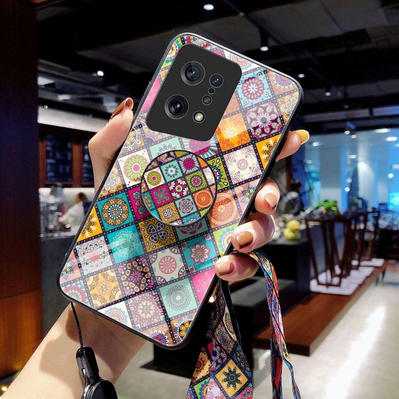 Deksel Til Oppo Find X5 Mandala Kaleidoskop Med Stativ