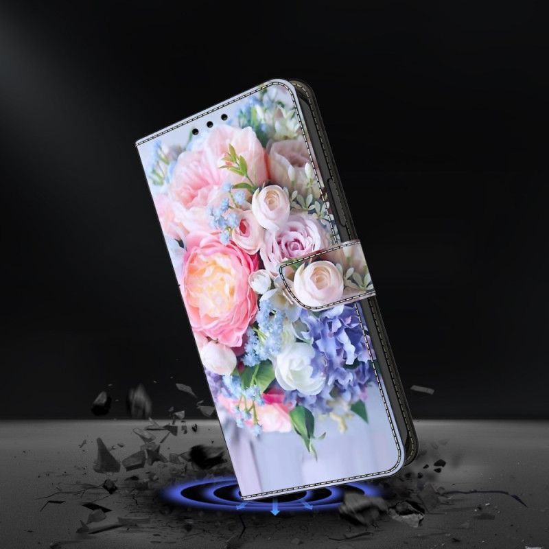 Folio Deksel Honor X9b / Magic 6 Lite Fargerike Blomster Beskyttelse Deksel