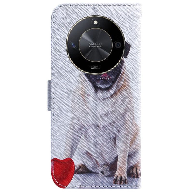 Lærdeksel Folio Deksel Honor X9b / Magic 6 Lite Mobildeksel Pug Dog