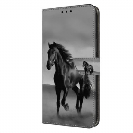 Lærdeksel Folio Deksel Honor X9b / Magic 6 Lite Svart Hest