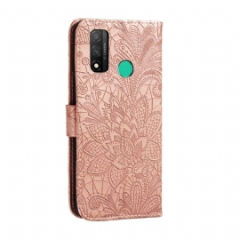 Folio Deksel Til Huawei P Smart 2020 Elegant Blondeblomst - Rosegull