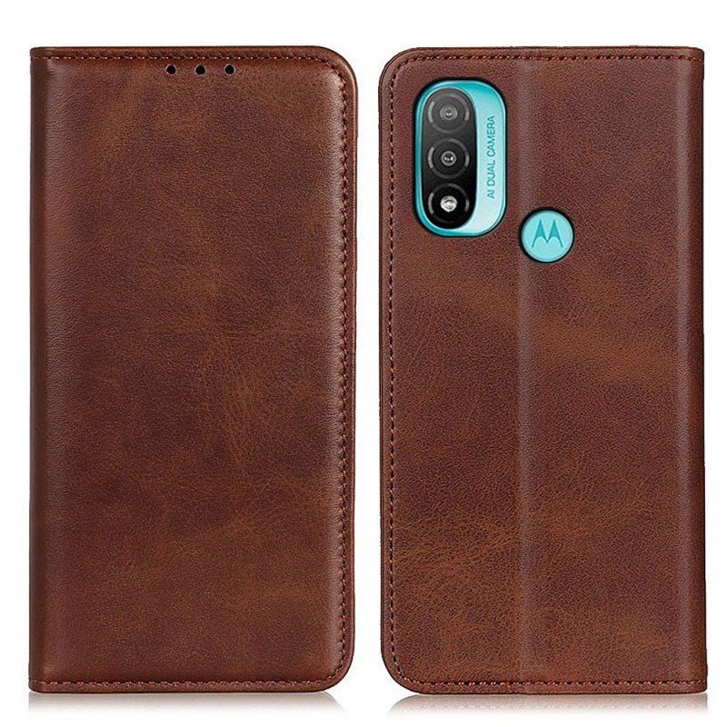 Beskyttelse Deksel Til Moto E40 / E30 / E20 Folio Deksel Elegance Split Leather