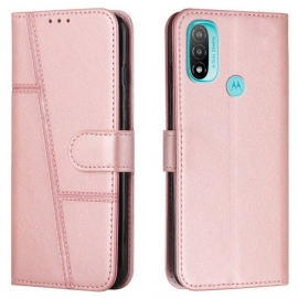 Folio Deksel Til Moto E40 / E30 / E20 Med Kjede Strappy Geo Leather Effect