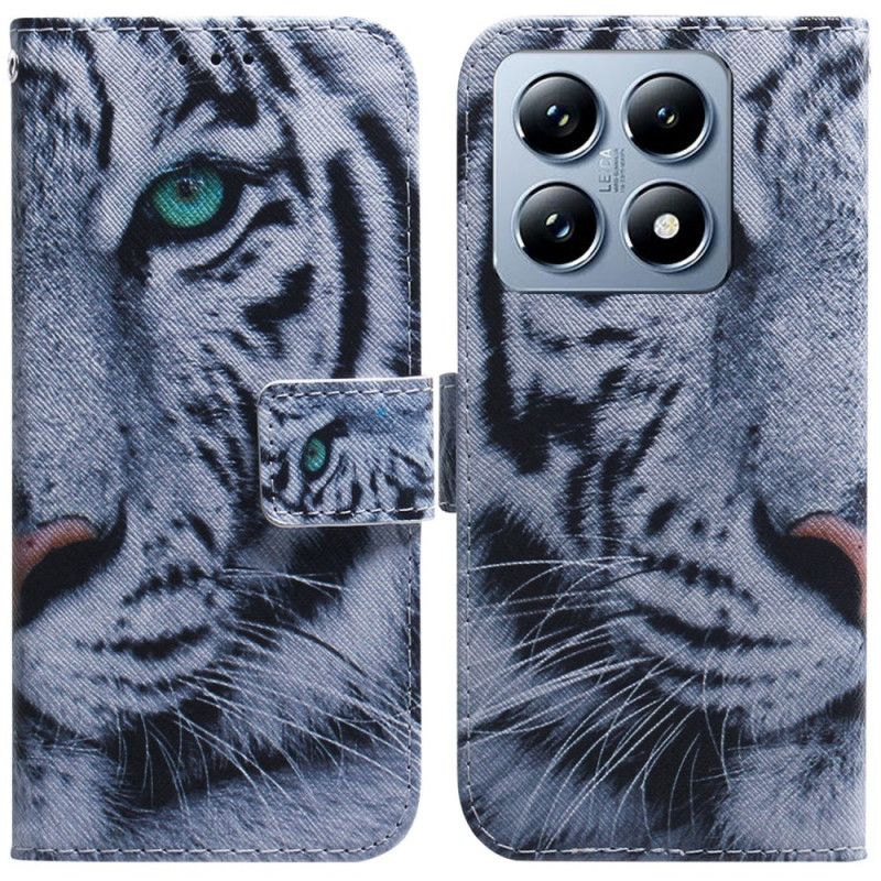 Folio Deksel Xiaomi 14t Hvit Tiger