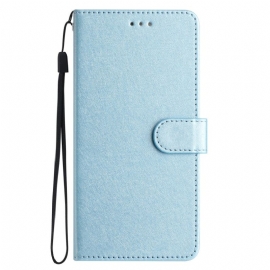 Folio Deksel Xiaomi 14t Strappy Silk Texture Beskyttelse Deksel