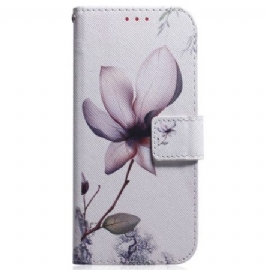 Lærdeksel Folio Deksel Xiaomi 14t Mobildeksel Rosa Blomst