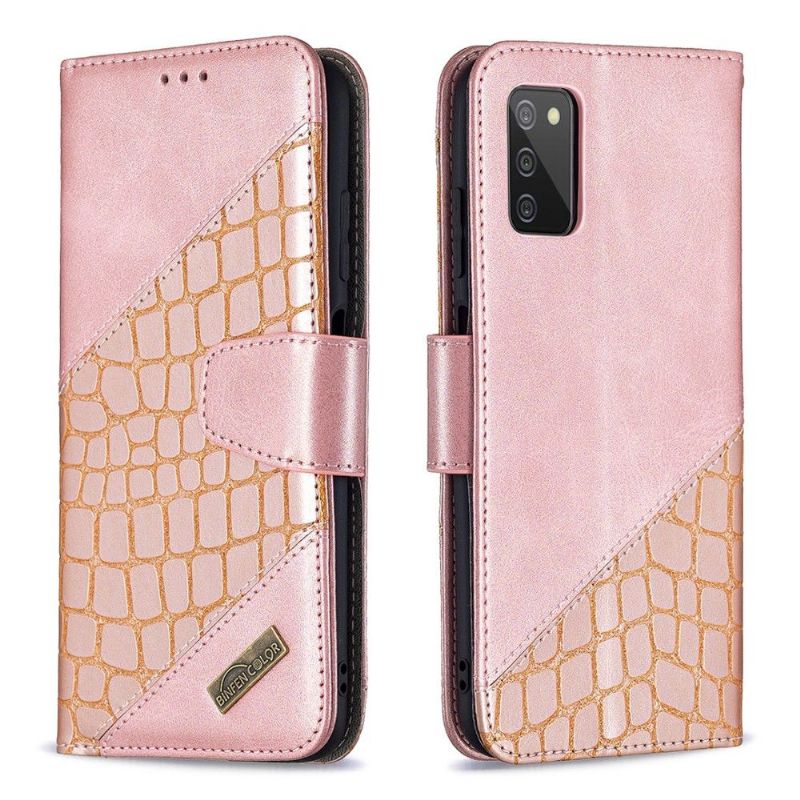 Folio Deksel Til Samsung Galaxy A03s Croc Aspect Leather Effect