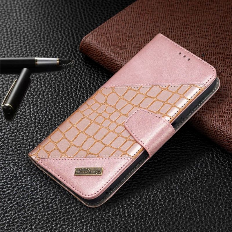 Folio Deksel Til Samsung Galaxy A03s Croc Aspect Leather Effect