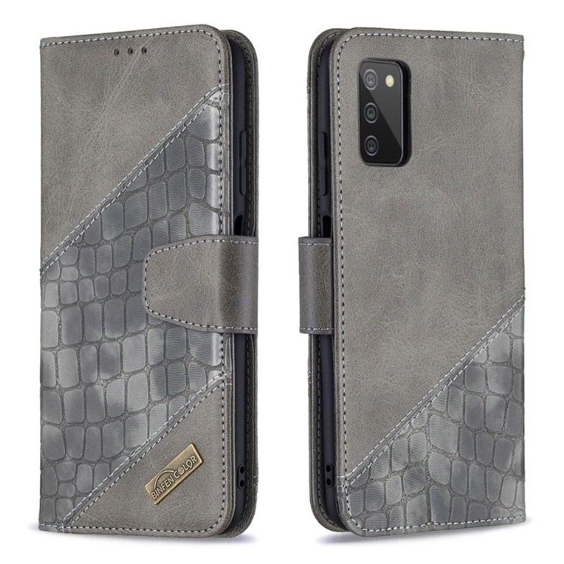 Folio Deksel Til Samsung Galaxy A03s Croc Aspect Leather Effect