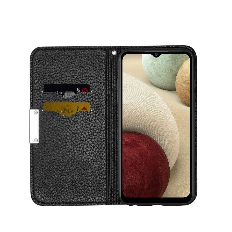 Lærdeksel Til Samsung Galaxy A22 4G Originalitet Folio Deksel Grained Faux Leather Flip