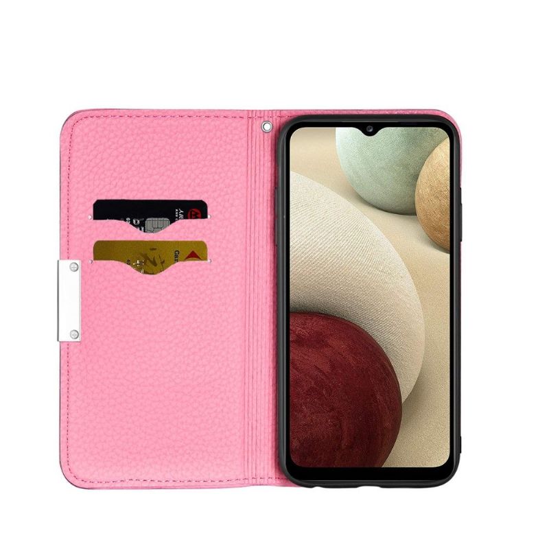 Lærdeksel Til Samsung Galaxy A22 4G Originalitet Folio Deksel Grained Faux Leather Flip