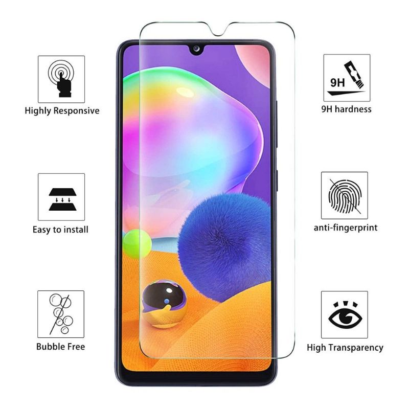 Etuiet + Beskyttelsesfilm I Herdet Glass For Samsung Galaxy A31