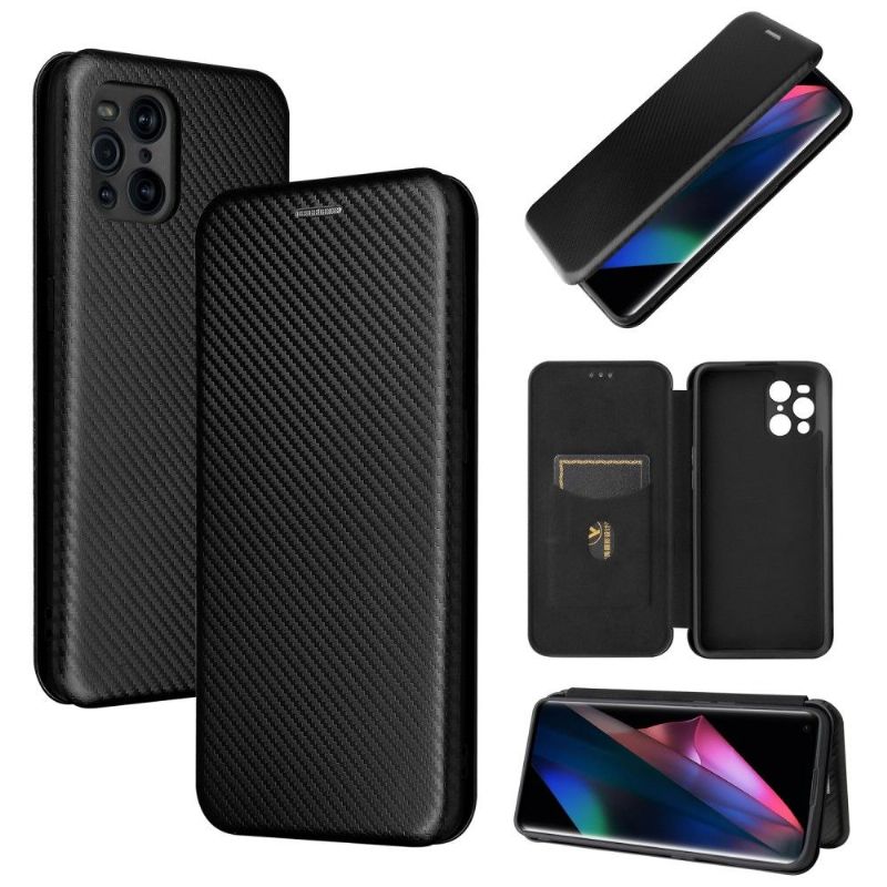 Lærdeksel Til Oppo Find X3 Pro Originalitet Carbon Fiber Leathette