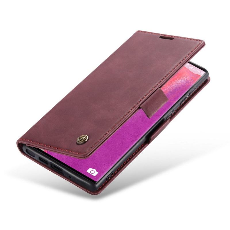 Folio Deksel Til Samsung Galaxy Note 20 Anti-fall Golias Leather Effect - Vinrød