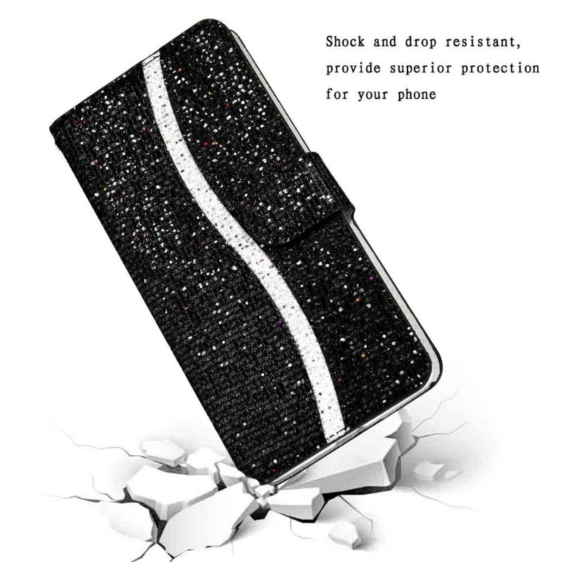 Folio Deksel Til Samsung Galaxy Note 20 Glitterkortholder