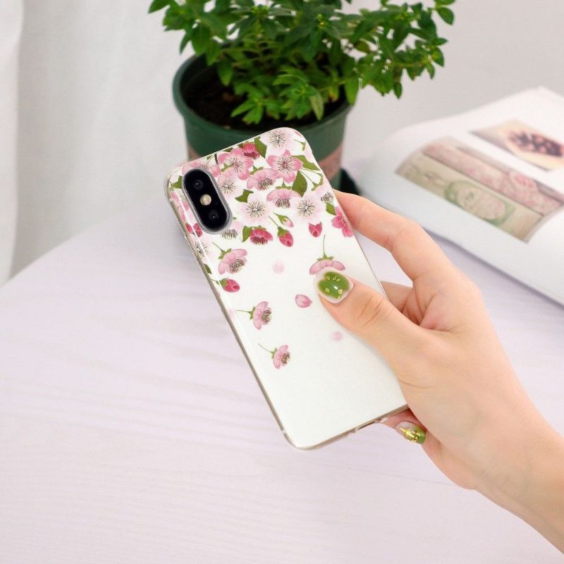 Deksel Til iPhone X / XS Fluorescerende Blomster