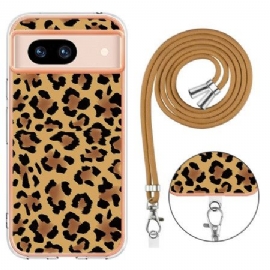 Deksel Google Pixel 8a Leopardprint Snøre