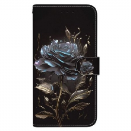 Folio Deksel Google Pixel 8a Black Rose Nøkkelbånd