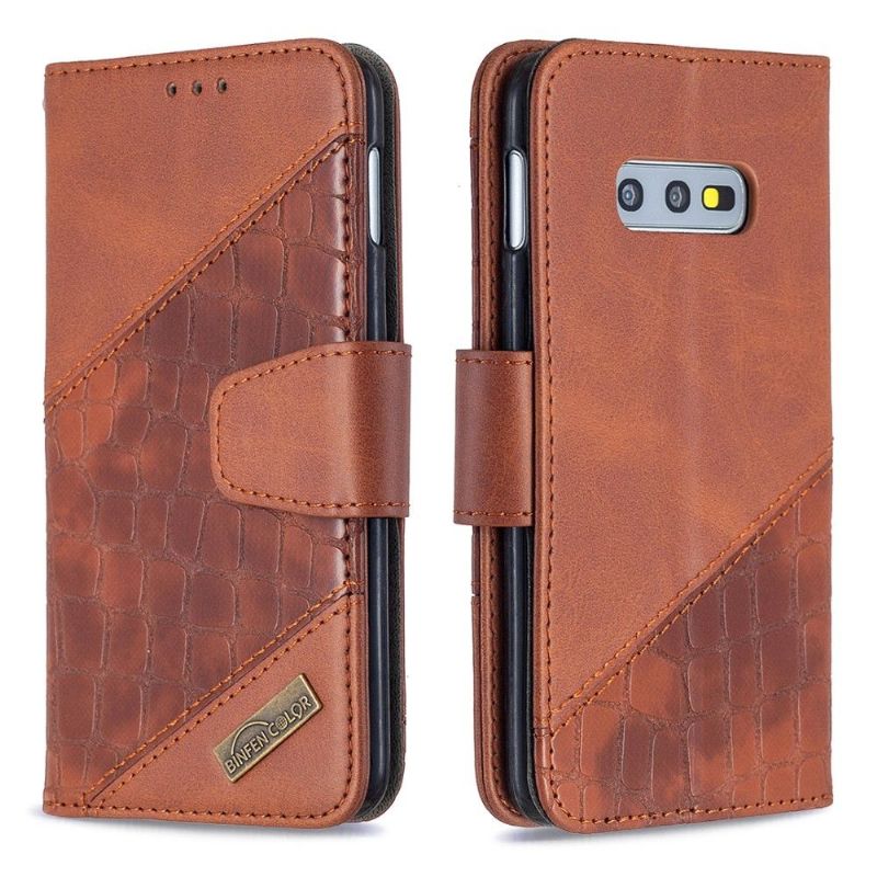 Folio Deksel Til Samsung Galaxy S10e Croc Aspect Leather Effect