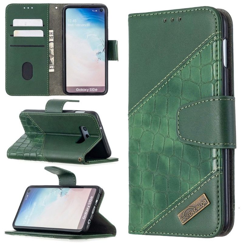 Folio Deksel Til Samsung Galaxy S10e Croc Aspect Leather Effect