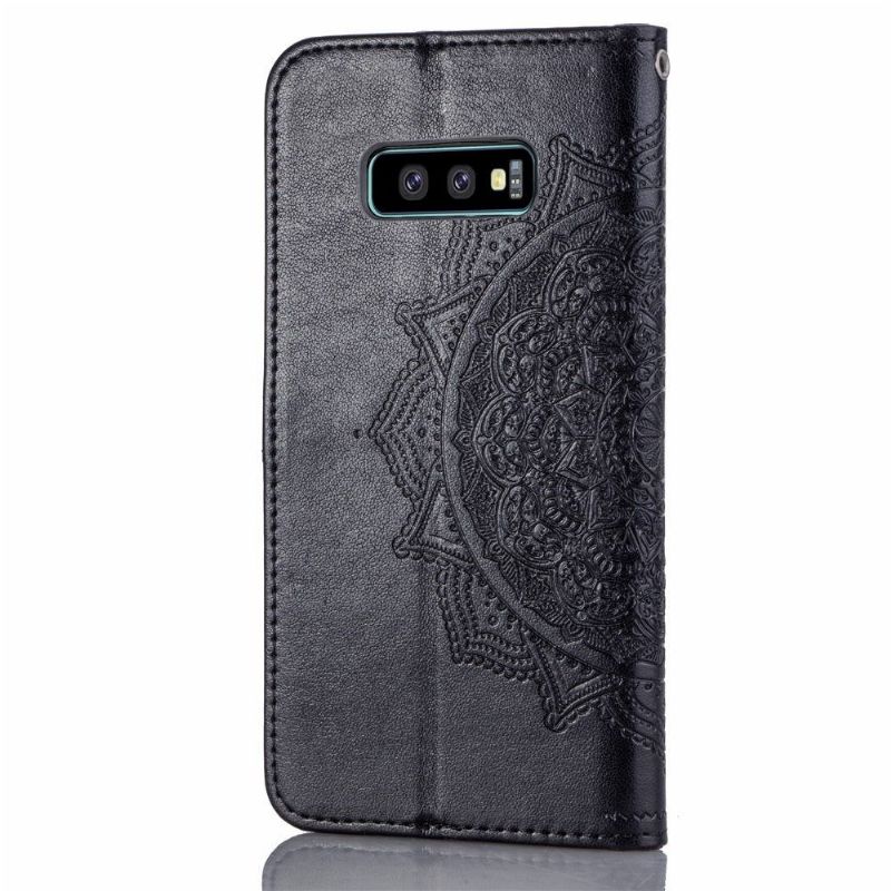 Folio Deksel Til Samsung Galaxy S10e Mandala I Preget Kunstskinn