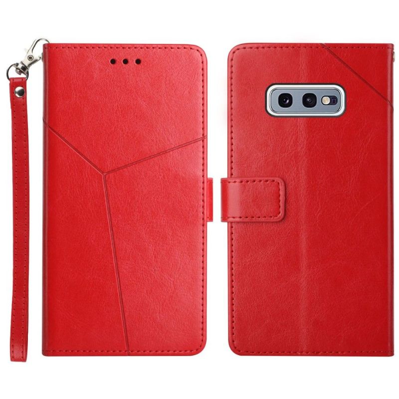 Folio Deksel Til Samsung Galaxy S10e Y Lines Leather Effect