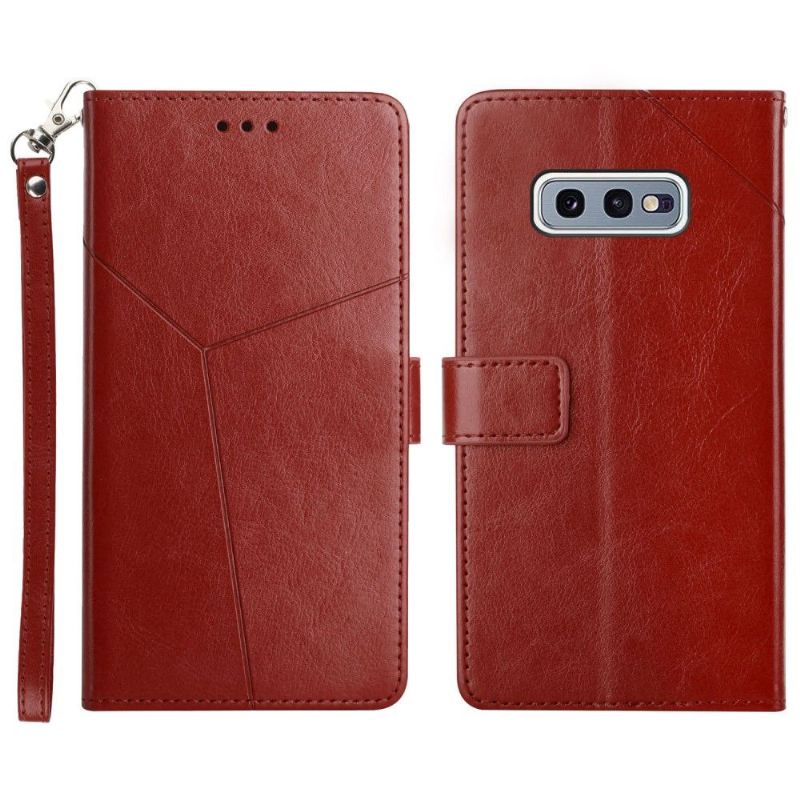 Folio Deksel Til Samsung Galaxy S10e Y Lines Leather Effect