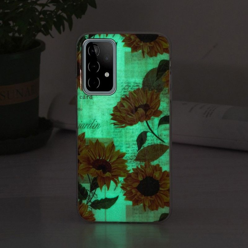 Deksel Til Samsung Galaxy A52 5G / A52 4G / A52s 5G Anti-fall Vintage Solsikkefluorescerende