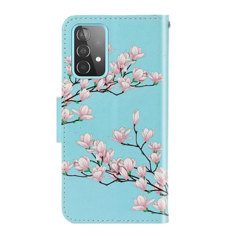 Folio Deksel Til Samsung Galaxy A52 5G / A52 4G / A52s 5G Anti-fall Hvite Blomster